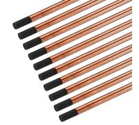PATIKIL 10Pcs de Tiges de Gougeage à l'Arc en Carbone de 10mmx305mm (3/8"x12") Revêtues de Graphite de Cuivre pour le Soudage