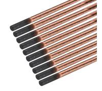 PATIKIL 10Pcs de Tiges de Gougeage à l'Arc en Carbone de 6mmx305mm (1/4"x12") Revêtues de Graphite de Cuivre pour le Soudage