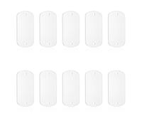 PATIKIL 10Pcs Étiquettes Vierges Estampillées en Métal, Rectangulaires en Aluminium DIY Plaque d'Étiquettes de Nom 5x3cm Étiquettes d'Estampage en Métal, Ton Argenté