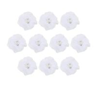 PATIKIL 10Pcs Fleurs en Tissu de 2 Pouces, Appliques de Couture en Tissu Avec Strass et Perles pour Bricolage, Décoration de Mariage, Bandeaux de Fête, Blanc