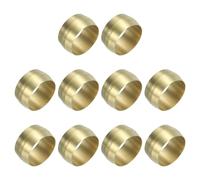 PATIKIL 10Pcs Manchons de Compression en Laiton de 14 mm de Diamètre Intérieur, Kit Assortiment de Raccords de Compression en Laiton pour Tubes d'Air