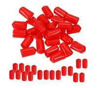 PATIKIL 11mm ID Embouts Caoutchouc pour Vis, 100pcs Bouchon Caoutchouc Flexibles Protecteurs de Filetage de Vis, Capuchons de Protection pour Tube Tiges de Boulons Cache-Boulons, Rouge