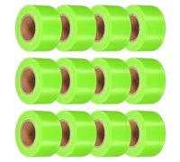 PATIKIL 12 Pack Ruban De Marquage Fluorescent Vert, 1.5" x 150 ft Ruban PVC Neon Non Adhesif Rouleau De Marquage Pour Marquer Les Arbres, Sentiers