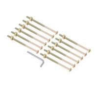 PATIKIL 12 Pack Vis À Lit Superposé M6 x 120mm Pour Meuble Lit Couleur Zinc | Ensemble Hex Drive Socket Cap Barrel Boulons Écrous Avec 1Pcs Clé