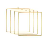 PATIKIL 12 pouce Métal Floral Créole, 4pcs Carré Rêve Attrape Anneaux Fournitures pour Mariage Couronne Décoration DIY Fête Macramé Mur Artisanat, Or Ton