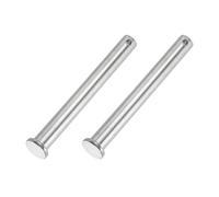 PATIKIL 12 x 120 mm Broches à œil unique, 2 pièces en acier inoxydable 304 à tête plate pour système de verrouillage de broche d'attelage, charnières, argent