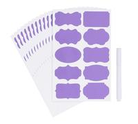 PATIKIL 120 Étiquettes de Tableau Noir pour Bocaux, 2" x 3" Autocollants Cadeaux Vierges Autocollants Polyvalents avec Marqueur pour Cadeaux, Mise en Conserve, Bouteilles, Violet Clair