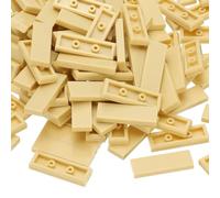 PATIKIL 122 Pcs Blocs Plats en Vrac, 1x3 Carreaux Classiques Jaune Abricot Surface Lisse Mini Accessoires De Construction Briques Compatibles Kits pour Construire Sols