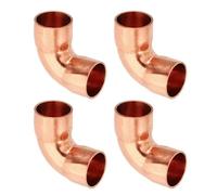 PATIKIL 12mm 0.8mm Épais Coude En Cuivre, 4Pcs 99.9% naturel Raccord De Tuyau En Cuivre 90 Degrés Rayon Court Connecteur De Tube Pour HVAC Système De Réfrigération