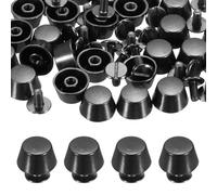 PATIKIL 12mm Rivets À Vis Arrière, 25 Sets Pieds De Sac À Main Ronds À Tête Plate Clous À Tête Plate Rivets Pointes Du Cuir Pour DIY Cuir Valise Collier Ceinture Chaussures, Gun Black