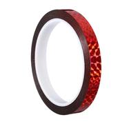 PATIKIL 12mm x 50m Prisme Ruban, Holographique Réfléchissant Autoadhésif pour Bricolage Art Artisanat Enveloppe Décoration, Rouge