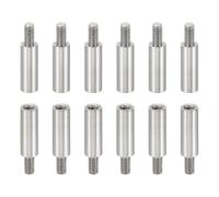 PATIKIL 12Pcs M3 Entretoises, 14+6mm Entretoise Filetée M3 en Acier Inoxydable Kit de Vis 3mm ID 5mm OD Adaptateurs de Filetage Métrique Mâle Femelle pour Carte de Circuit Imprimé PCB
