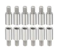 PATIKIL 12Pcs M4 Entretoises, 10+6mm Entretoise Filetée M4 en Acier Inoxydable Kit de Vis 4mm ID 6mm OD Adaptateurs de Filetage Métrique Mâle Femelle pour Carte de Circuit Imprimé PCB
