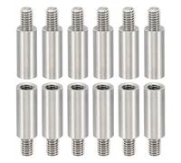 PATIKIL 12Pcs M4 Entretoises, 15+6mm Entretoise Filetée M4 en Acier Inoxydable Kit de Vis 4mm ID 6mm OD Adaptateurs de Filetage Métrique Mâle Femelle pour Carte de Circuit Imprimé PCB