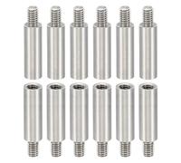 PATIKIL 12Pcs M4 Entretoises, 18+6mm Entretoise Filetée M4 en Acier Inoxydable Kit de Vis 4mm ID 6mm OD Adaptateurs de Filetage Métrique Mâle Femelle pour Carte de Circuit Imprimé PCB