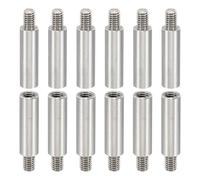 PATIKIL 12Pcs M4 Entretoises, 20+6mm Entretoise Filetée M4 en Acier Inoxydable Kit de Vis 4mm ID 6mm OD Adaptateurs de Filetage Métrique Mâle Femelle pour Carte de Circuit Imprimé PCB