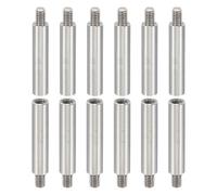 PATIKIL 12Pcs M4 Entretoises, 30+6mm Entretoise Filetée M4 en Acier Inoxydable Kit de Vis 4mm ID 6mm OD Adaptateurs de Filetage Métrique Mâle Femelle pour Carte de Circuit Imprimé PCB