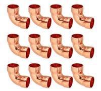 PATIKIL 12pcs Raccord Coudé en Cuivre pour Tuyaux Gaz, 14mm Raccord Tuyau d'Arrosage Durite Essence, Raccords Tuyauterie à Pression pour HVAC Climatisation Plomberie, Épaisseur 1mm