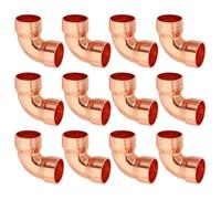 PATIKIL 12pcs Raccord Coudé en Cuivre pour Tuyaux Gaz, 15mm Raccord Tuyau d'Arrosage Durite Essence, Raccords Tuyauterie à Pression pour HVAC Climatisation Plomberie, Épaisseur 1mm