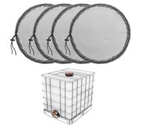 PATIKIL 13.7 Pouce IBC Couvercle Filtre Mesh Couvercle 4 Paquet Polyester IBC Tote Couverture pour 275 Gallon Eau de Pluie Réservoir, Noir