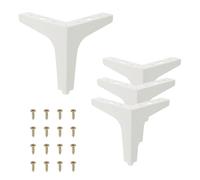 PATIKIL 13 cm / 5 Pieds De Meuble Métalliques Triangle 4 Pcs Pieds De Canapé De Remplacement DIY pour Table Chaise Armoire Buffet Divan Blanc