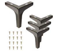 PATIKIL 13 cm / 5 Pouces Pieds De Meuble Métalliques 4 Pcs Pieds De Meuble Triangulaire Modernes pour Table Chaise Armoire Buffet Canapé DIY Remplacement Marron