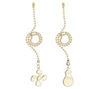 PATIKIL 13" Ensembles de Chaînes de Traction pour Ventilateurs de Plafond 2 Pcs Ornement d'Extension de Chaînes Boule de Perles avec Ampoule Décorative et Cordon de Ventilateur, Or