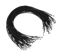 PATIKIL 13 inch Corde Barbelée Élastique, 50 Pcs 2mm Boucle Ronde Élastique avec Attaches Métalliques Barbelées pour Chapeaux Masques Menus Création Livre, Noir (32.5cm)