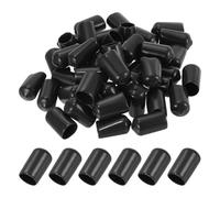 PATIKIL 13mm Embouts en Caoutchouc Vinyle, 20 Paquets Capuchons de Protection de Vis Boulons Flexibles Capuchons de Protection de Filetage Ronds pour Tiges de Tubes Métalliques, Noirs