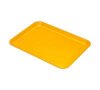 PATIKIL 13x10 Rapide Nourriture Plateau, Plastique Réutilisable Recyclable Polyvalent Rectangle Service Plateau pour Restaurant Maison Cuisine, Jaune