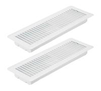 PATIKIL 14 X 4 Pouces Grille de Sol, 2Pcs Couverture de Ventilation en Acier Robuste Réglable Décorative Facile à Ajuster pour Grilles de Sol pour Maison Bureau, Blanc