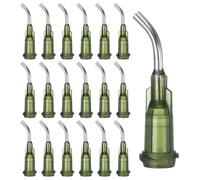 PATIKIL 14Ga Aiguilles De Distribution Angulées, 66Pcs 0.5Pouce 45° Pointes D'Aiguilles Industrielles Courbées À Bout Rond Avec Aiguille À Verrou Luer, Vert Foncé