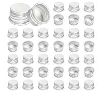 PATIKIL 14mm Capsules Métalliques Rondes À Vis, 54 Pièces Couvercles En Aluminium Pour Bocaux Mason Pour Maison Rangement Bocaux Bidons Gallon Contenants Verre Snack Stockage, Ton Argenté