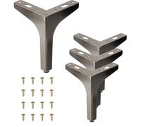 PATIKIL 15 Cm / 6 inch Pieds De Meuble en Métal, 4 Pcs Pieds De Meuble Triangulaires Modernes pour Remplacement DIY De Table Chaise Armoire Buffet Canapé, Marron