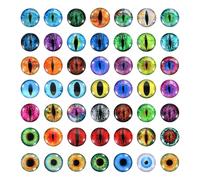 PATIKIL 15 mm Yeux de Dragon, 100PCS Œil en Verre Artificielles Ronds Animaux, Yeux de Securite Amigurumi Cabochon pour Fabrication de Poupées en Argile Artisanat DIY Bijoux, Multicolore