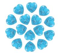 PATIKIL 15 Pcs Cristal Naturel En Forme De Coeur, 0.6 Inch Mini Pierre D'Amour Polie, Pierre De Rêve Gravée Pour Cadeaux Pour Femmes Méditation, Blue Turquoise