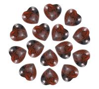 PATIKIL 15 Pcs Cristal Naturel En Forme De Coeur, Pierre D'Amour Polie Miniature De 0.6 Pouce, Pierres De Meditation Gravees Pour Cadeaux Femmes, Obsidienne Acajou