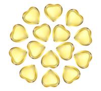PATIKIL 15 Pcs Pierre De Cristal Naturelle En Forme De Coeur, 0.6 Pouce Mini Pierre Précieuse Polie, Pierre De Poche Gravée Pour Cadeaux Pour Femmes Méditation, Citrine