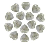 PATIKIL 15 Pcs Pierre De Cristal Naturelle En Forme De Coeur, Pierre Précieuse Mini Polie De 0,6 Pouce, Pierre Anti-Stress Gravée Pour Cadeaux Pour Femmes Méditation, Labradorite Grise