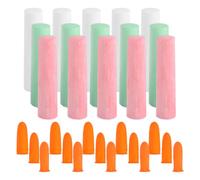 PATIKIL 15 Pièces Craie de Trottoir 4 Pouces Blanc/Rouge/Vert | Sans poussière, avec manchons antidérapants, ensemble de fournitures d'art colorées pour dessin extérieur sur terrain de jeu