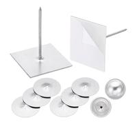 PATIKIL 150pcs Auto Bâton Isolation Broches 2-1/2pouce, 1.5 pouce Auto Verrouillage Rondelles Rond 7/8 pouce Aluminium Cintres Cap Rondelles pour Mousse Panneau Mur 50 Ensemble/150Pièces
