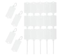 PATIKIL 150Pcs Étiquettes en Plastique Imperméables Vierges, Étiquettes d'Expédition, Réutilisables, Inscriptibles avec Attache Zippée pour Étiquetage de Bagage, Blanc 2.48 x 1.46 Pouce