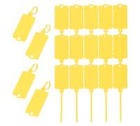 PATIKIL 150Pcs Étiquettes en Plastique Imperméables Vierges, Étiquettes d'Expédition, Réutilisables, Inscriptibles avec Attache Zippée pour Étiquetage de Bagage, Jaune 2.48 x 1.46 Pouce