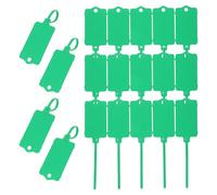 PATIKIL 150Pcs Étiquettes en Plastique Imperméables Vierges, Étiquettes d'Expédition, Réutilisables, Inscriptibles avec Attache Zippée pour Étiquetage de Bagage, Vert 2.48 x 1.46 Pouce