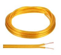 PATIKIL 15Ft 18/2 Fil PVC Recouvert, Câble Électrique Flexible Isolé Résistant À La Chaleur 300V SPT-1 Pour Câble LED Audio Enceinte, Doré, Certifié UL
