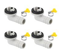 PATIKIL 15mm Connecteur de Tuyau de Vidange de Climatiseur, 4 Pcs Connecteur de Vidange Universel avec Cerceau de Serrage pour Robinet D'Unité Ac à Fenêtre Mini-Fendue, Modèle Blanc 5