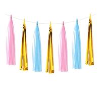 PATIKIL 15Pcs Guirlande De Franges Kits DIY Bleu Ciel/Rose/Or