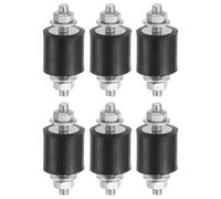PATIKIL 15x15mm Silentblocs En Caoutchouc, 6 Pcs Supports Anti-Vibrations Cylindriques M6 En Caoutchouc Avec Écrous Pour Moteurs De Garage Compresseurs À Air Moteurs (Type VV)