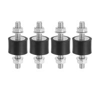 PATIKIL 15x20mm Silentblocs En Caoutchouc, 4 Pcs Supports Antivibratoires Cylindriques En Caoutchouc M6 Avec Écrous Pour Garage Moteurs Compresseurs D'Air Moteurs (Type VV)