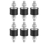 PATIKIL 15x20mm Silentblocs En Caoutchouc, 6 Pcs Supports Anti-Vibrations Cylindriques En Caoutchouc M6 Avec Ecrous Pour Moteurs De Garage Compresseurs D'Air Moteurs (Type VV)
